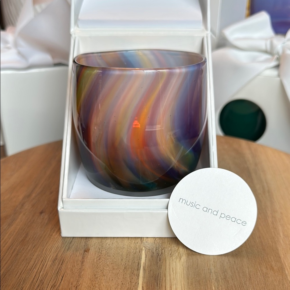 Glassybaby “ Music and Peace” Stickered First Triskelion